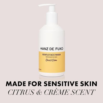 Hanz de Fuko Gentle Face Wash – Citrus & Crème Premium Facial Cleanser for Sensitive Skin, Hypoallergenic with Aloe Vera, Clove, Acai – Sulfate and Paraben Free – 8 oz
