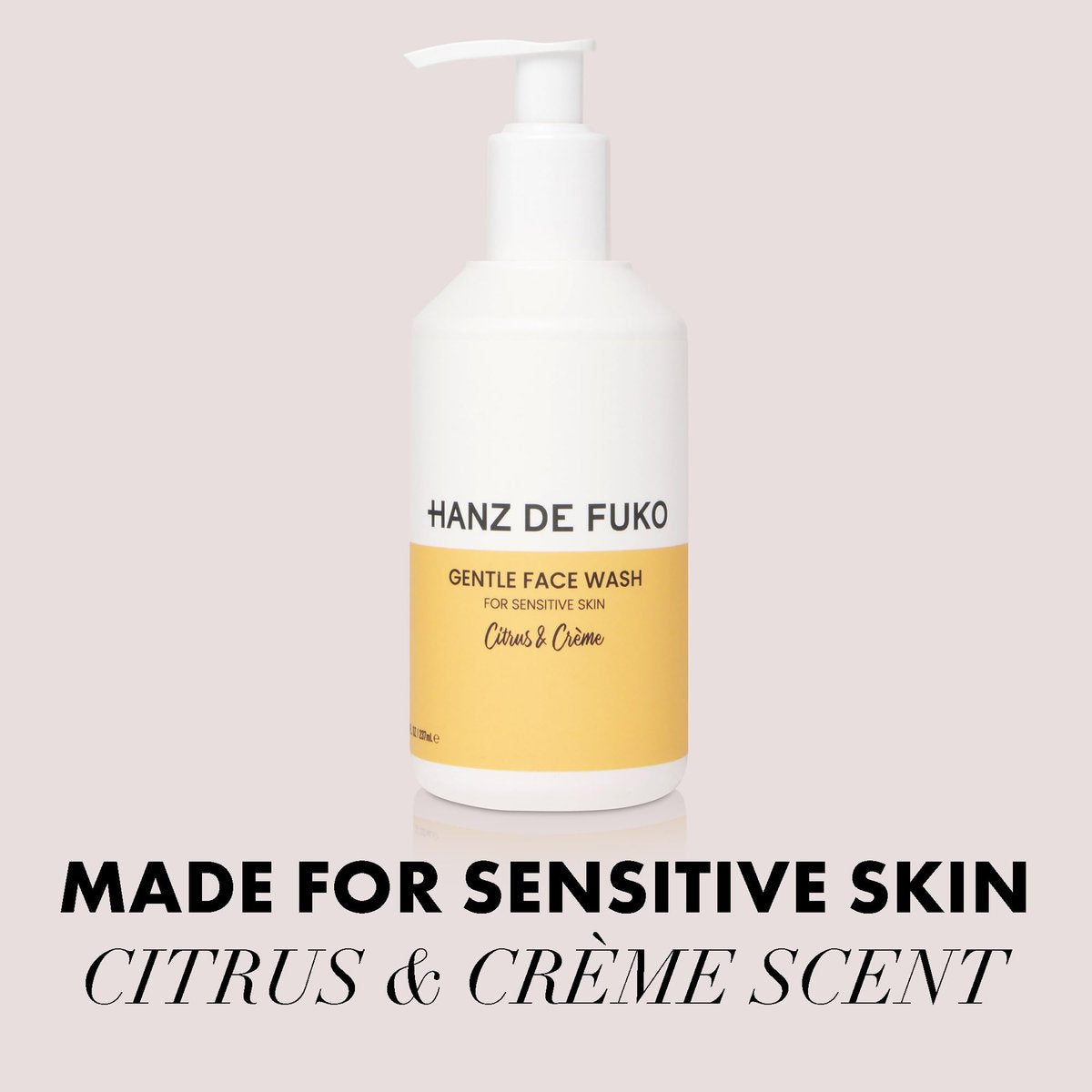 Hanz de Fuko Gentle Face Wash – Citrus & Crème Premium Facial Cleanser for Sensitive Skin, Hypoallergenic with Aloe Vera, Clove, Acai – Sulfate and Paraben Free – 8 oz - görsel 5