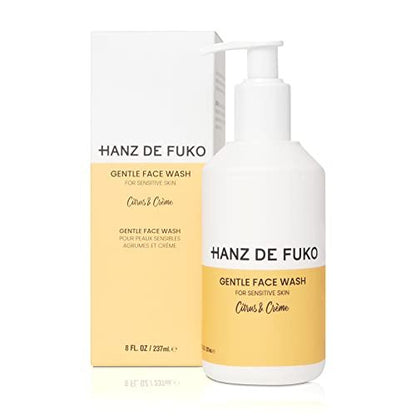 Hanz de Fuko Gentle Face Wash – Citrus & Crème Premium Facial Cleanser for Sensitive Skin, Hypoallergenic with Aloe Vera, Clove, Acai – Sulfate and Paraben Free – 8 oz
