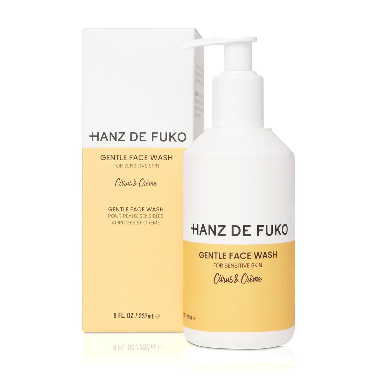 Hanz de Fuko Gentle Face Wash – Citrus & Crème Premium Facial Cleanser for Sensitive Skin, Hypoallergenic with Aloe Vera, Clove, Acai – Sulfate and Paraben Free – 8 oz - görsel 1