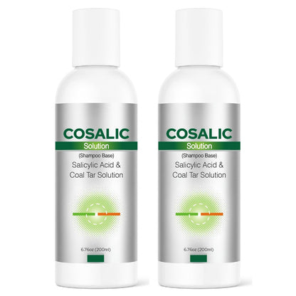 SALVE Cosalic Shampoo Solution with Salicylic Acid & Coal Tar for Dandruff-Prone and Psoriasis-Prone Scalp, 200 ml (6.76 fl oz) Pack of 2