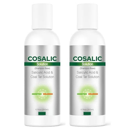 SALVE Cosalic Shampoo Solution with Salicylic Acid & Coal Tar for Dandruff-Prone and Psoriasis-Prone Scalp, 200 ml (6.76 fl oz) Pack of 2