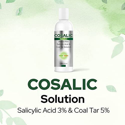SALVE Cosalic Shampoo Solution with Salicylic Acid & Coal Tar for Dandruff-Prone and Psoriasis-Prone Scalp, 200 ml (6.76 fl oz) Pack of 2