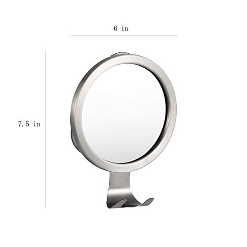 Ettori Fogless Shower Mirror with Razor Holder - Aluminum, Anti-Fog, Suction Mount Avelisse