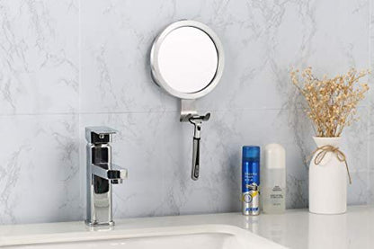 Ettori Fogless Shower Mirror with Razor Holder - Aluminum, Anti-Fog, Suction Mount Avelisse