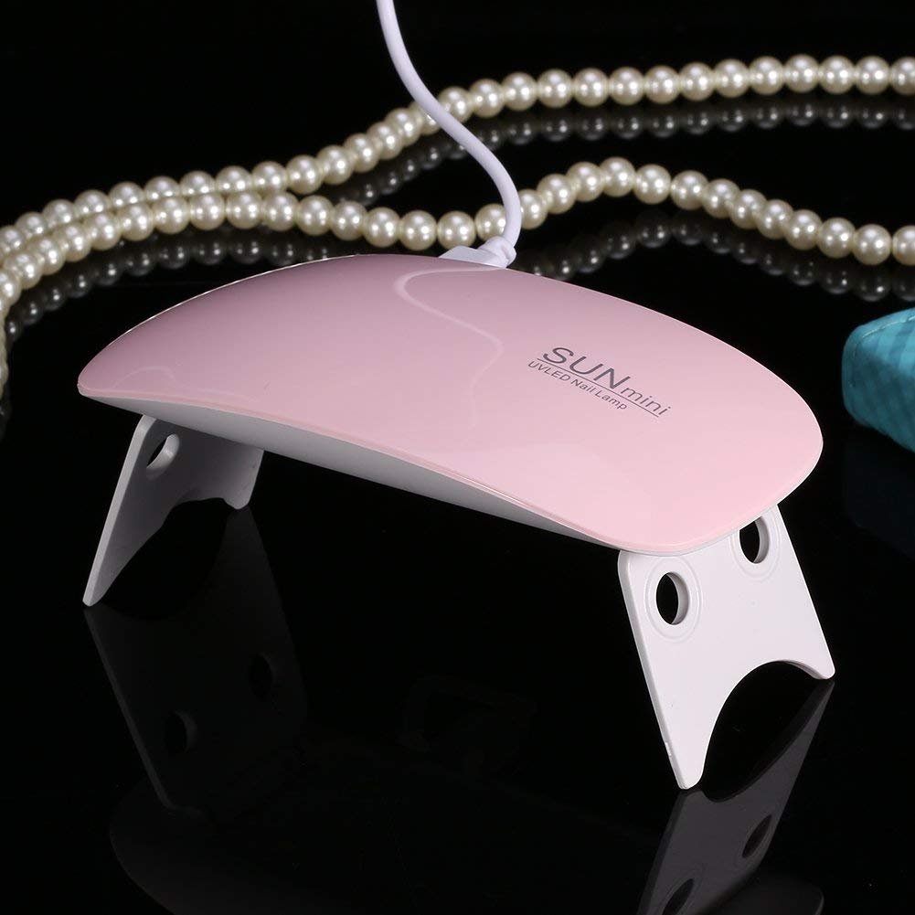 eKartZ Mini Nail Dryer Lamp – 6W LED UV Portable Curing Lamp for Gel Polish with 45s/60s Timer, USB Powered (Pink) - görsel 2