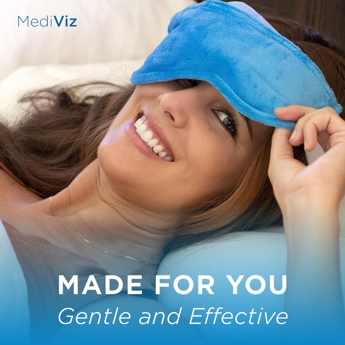 MEDIVIZ Warm Compress Eye Mask – Moist Heat Therapy for Irritated Eyes, Styes, and Dry Eye Relief (Blue, 1 Count) Avelisse