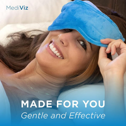 MEDIVIZ Warm Compress Eye Mask – Moist Heat Therapy for Irritated Eyes, Styes, and Dry Eye Relief (Blue, 1 Count) Avelisse