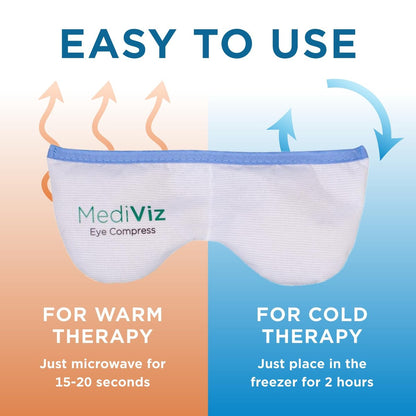 MEDIVIZ Warm Compress Eye Mask – Moist Heat Therapy for Irritated Eyes, Styes, and Dry Eye Relief (Blue, 1 Count) Avelisse