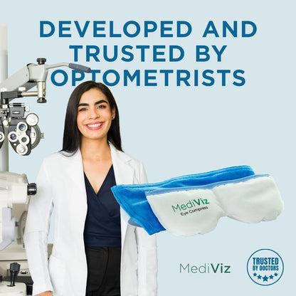 MEDIVIZ Warm Compress Eye Mask – Moist Heat Therapy for Irritated Eyes, Styes, and Dry Eye Relief (Blue, 1 Count) Avelisse