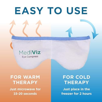 MEDIVIZ Warm Compress Eye Mask – Moist Heat Therapy for Irritated Eyes, Styes, and Dry Eye Relief (Blue, 1 Count) Avelisse