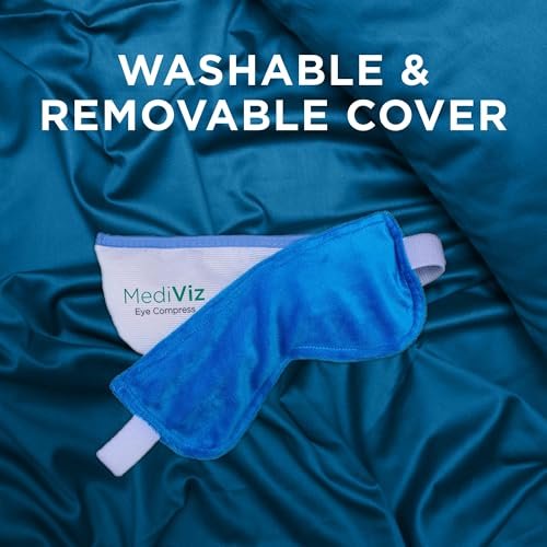 MEDIVIZ Warm Compress Eye Mask – Moist Heat Therapy for Irritated Eyes, Styes, and Dry Eye Relief (Blue, 1 Count) Avelisse