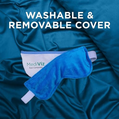 MEDIVIZ Warm Compress Eye Mask – Moist Heat Therapy for Irritated Eyes, Styes, and Dry Eye Relief (Blue, 1 Count) Avelisse