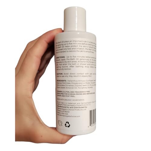 Dermatologist's Choice Pre-Bath Oil - Fragrance-Free Precleansing Treatment for Very Dry, Sensitive, and Eczema-Prone Skin, 6.7 Fl Oz - görsel 16