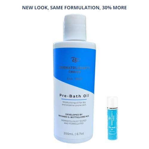 Dermatologist's Choice Pre-Bath Oil - Fragrance-Free Precleansing Treatment for Very Dry, Sensitive, and Eczema-Prone Skin, 6.7 Fl Oz - görsel 4