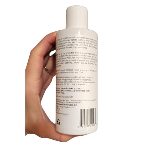 Dermatologist's Choice Pre-Bath Oil - Fragrance-Free Precleansing Treatment for Very Dry, Sensitive, and Eczema-Prone Skin, 6.7 Fl Oz - görsel 14