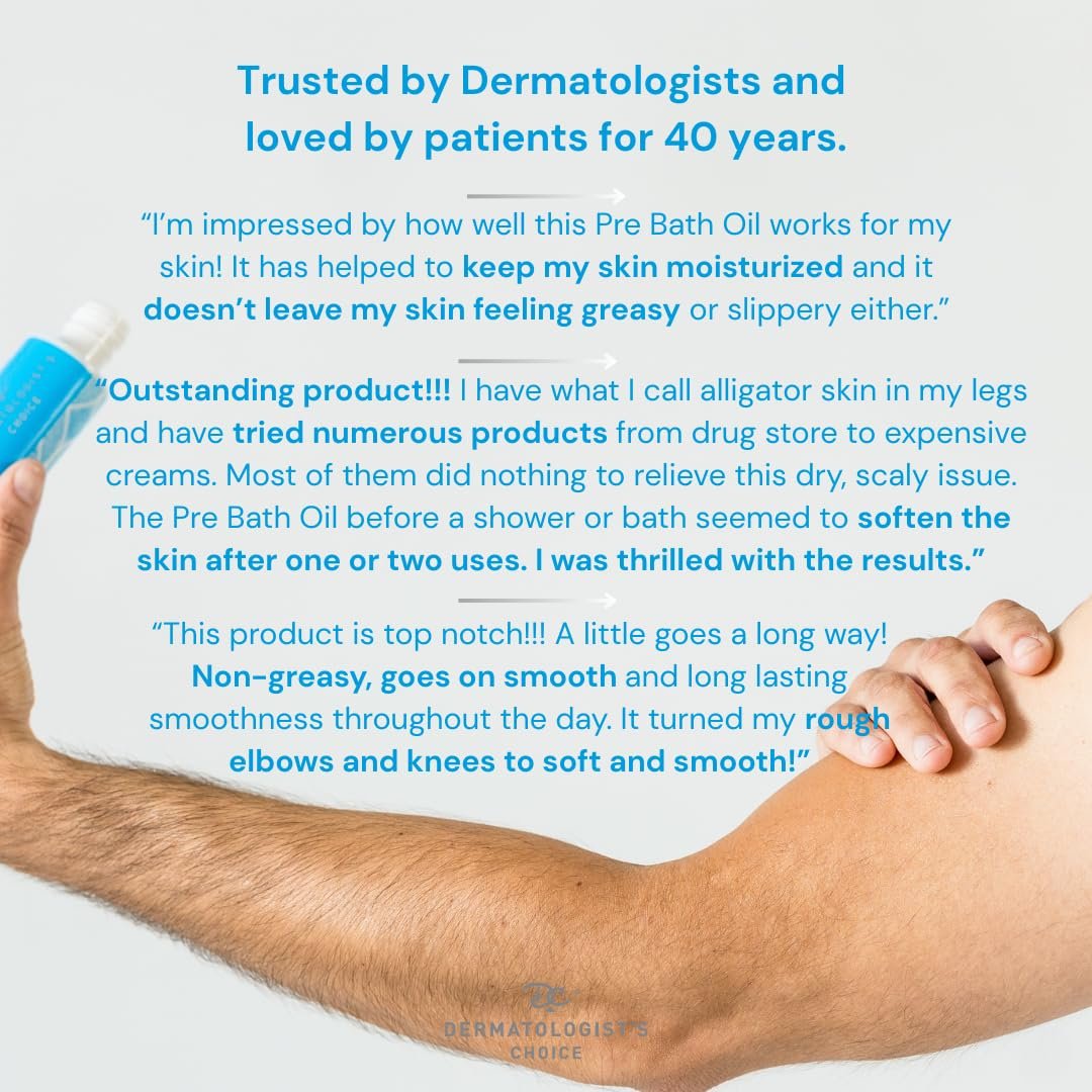 Dermatologist's Choice Pre-Bath Oil - Fragrance-Free Precleansing Treatment for Very Dry, Sensitive, and Eczema-Prone Skin, 6.7 Fl Oz - görsel 11