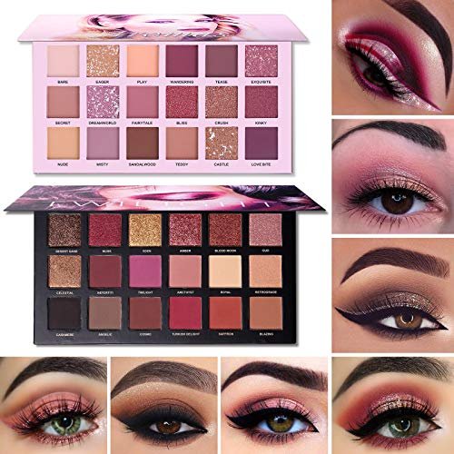 UCANBE 2-Piece Twilight Dusk + Aromas Nude Eyeshadow Palette Set - Highly Pigmented Matte, Shimmer & Glitter Pressed Powder Eye Shadow Kit with Natural Velvet Texture Avelisse