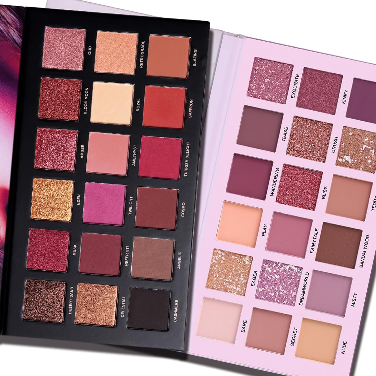 UCANBE 2-Piece Twilight Dusk + Aromas Nude Eyeshadow Palette Set - Highly Pigmented Matte, Shimmer & Glitter Pressed Powder Eye Shadow Kit with Natural Velvet Texture Avelisse