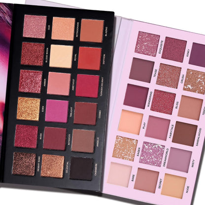 UCANBE 2-Piece Twilight Dusk + Aromas Nude Eyeshadow Palette Set - Highly Pigmented Matte, Shimmer & Glitter Pressed Powder Eye Shadow Kit with Natural Velvet Texture Avelisse