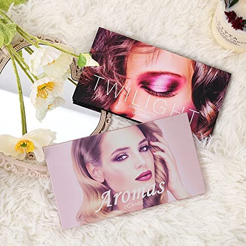 UCANBE 2-Piece Twilight Dusk + Aromas Nude Eyeshadow Palette Set - Highly Pigmented Matte, Shimmer & Glitter Pressed Powder Eye Shadow Kit with Natural Velvet Texture Avelisse