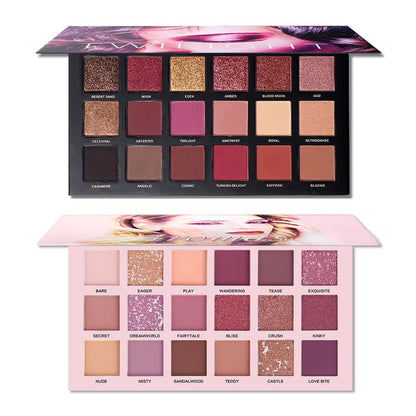 UCANBE 2-Piece Twilight Dusk + Aromas Nude Eyeshadow Palette Set - Highly Pigmented Matte, Shimmer & Glitter Pressed Powder Eye Shadow Kit with Natural Velvet Texture Avelisse