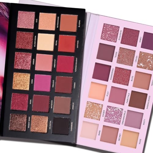 UCANBE 2-Piece Twilight Dusk + Aromas Nude Eyeshadow Palette Set - Highly Pigmented Matte, Shimmer & Glitter Pressed Powder Eye Shadow Kit with Natural Velvet Texture Avelisse
