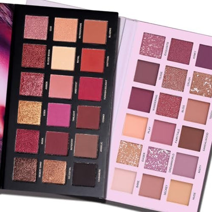UCANBE 2-Piece Twilight Dusk + Aromas Nude Eyeshadow Palette Set - Highly Pigmented Matte, Shimmer & Glitter Pressed Powder Eye Shadow Kit with Natural Velvet Texture Avelisse