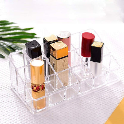 Weiai Clear Acrylic Lipstick Holder - 18 Slots Cosmetic Organizer for Makeup Storage and Display