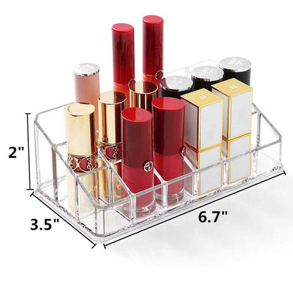 Weiai Clear Acrylic Lipstick Holder - 18 Slots Cosmetic Organizer for Makeup Storage and Display