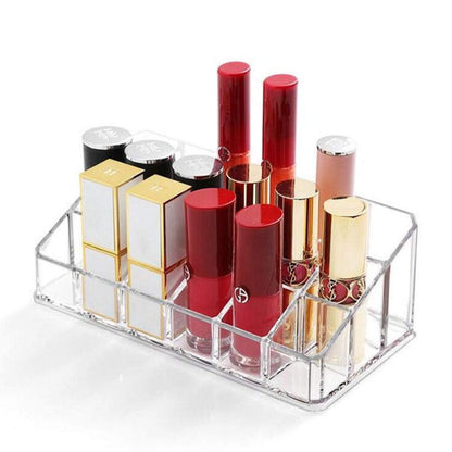 Weiai Clear Acrylic Lipstick Holder - 18 Slots Cosmetic Organizer for Makeup Storage and Display