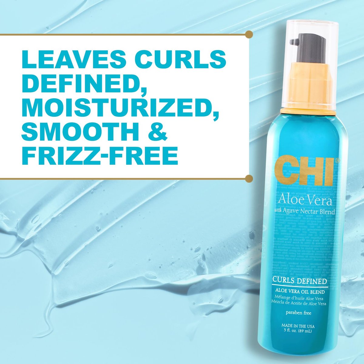 CHI Aloe Vera Oil - Strengthen, Shine & Moisturize Weak Curly Hair - Sulfate, Paraben & Cruelty-Free 3 Oz - görsel 3