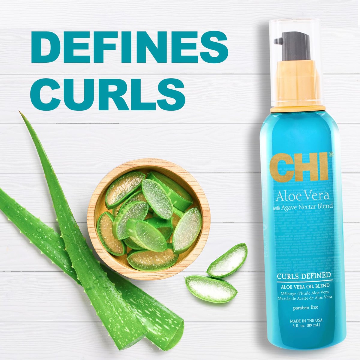 CHI Aloe Vera Oil - Strengthen, Shine & Moisturize Weak Curly Hair - Sulfate, Paraben & Cruelty-Free 3 Oz - görsel 13