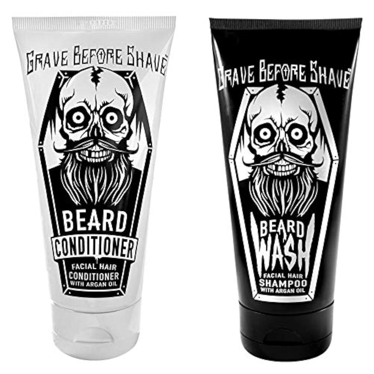 Grave Before Shave Beard Wash & Beard Conditioner Pack - 3 Ounce Duo for Soft, Manageable Beards Avelisse