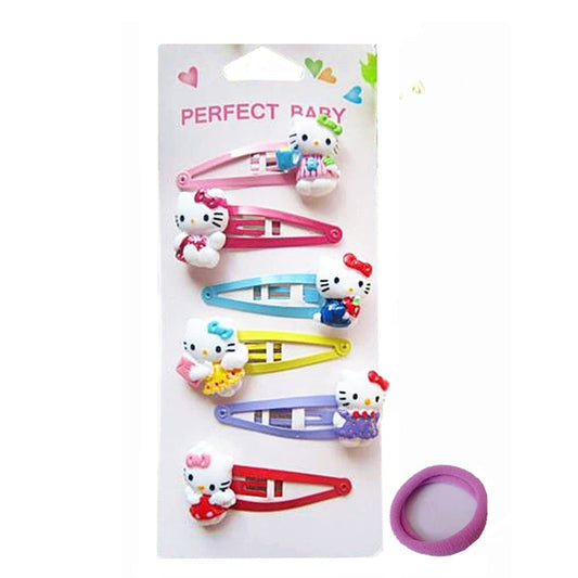 Kitty Cat Hair Accessories for Girls - Kitty Clips, Headband & Hairpins Set (6-Pack)
