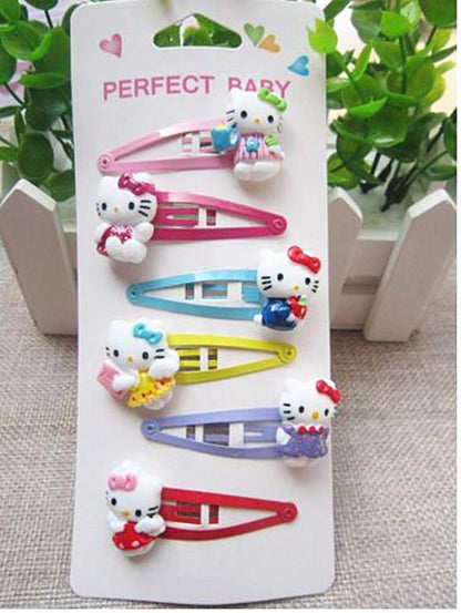 Kitty Cat Hair Accessories for Girls - Kitty Clips, Headband & Hairpins Set (6-Pack)