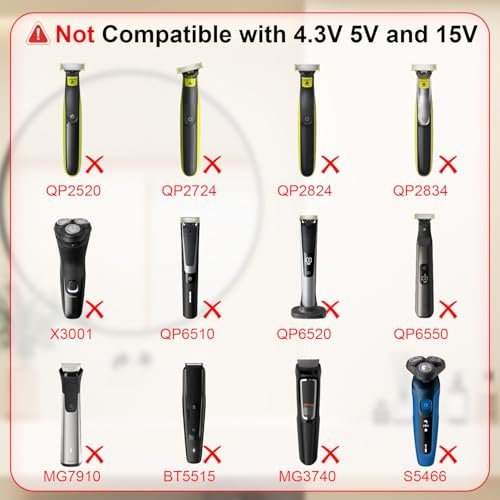 IBERLS HQ850 Power Cord Compatible with Philips OneBlade QP2630 QP2530 Shaver - Replacement Charger Cable 8V - görsel 8