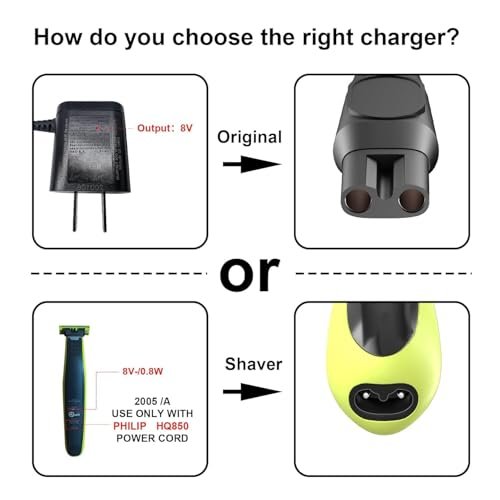 IBERLS HQ850 Power Cord Compatible with Philips OneBlade QP2630 QP2530 Shaver - Replacement Charger Cable 8V - görsel 10