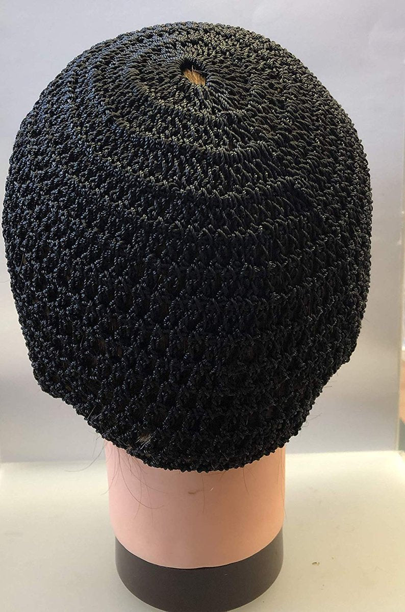Dominican Hand Made Doobie Wrap Nylon Hair Extensions - Medium Size, Black - görsel 1