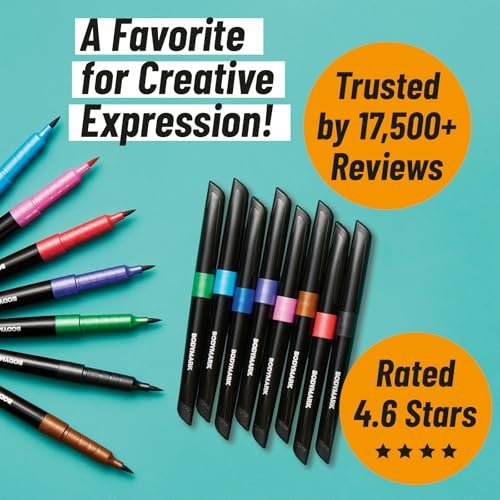 BIC BodyMark Temporary Tattoo Marker, Henna Vibes, Assorted Colors, 3-Count Avelisse