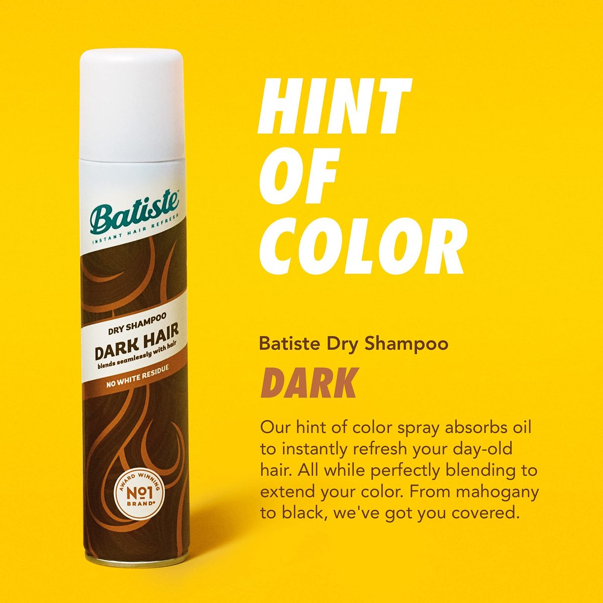 Batiste Dry Shampoo for Dark Hair - Refresh & Absorb Oil, Waterless Shampoo for Texture & Body, 6.35 oz - görsel 5