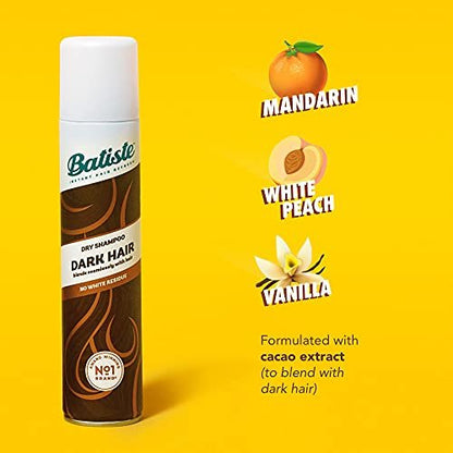 Batiste Dry Shampoo for Dark Hair - Refresh & Absorb Oil, Waterless Shampoo for Texture & Body, 6.35 oz