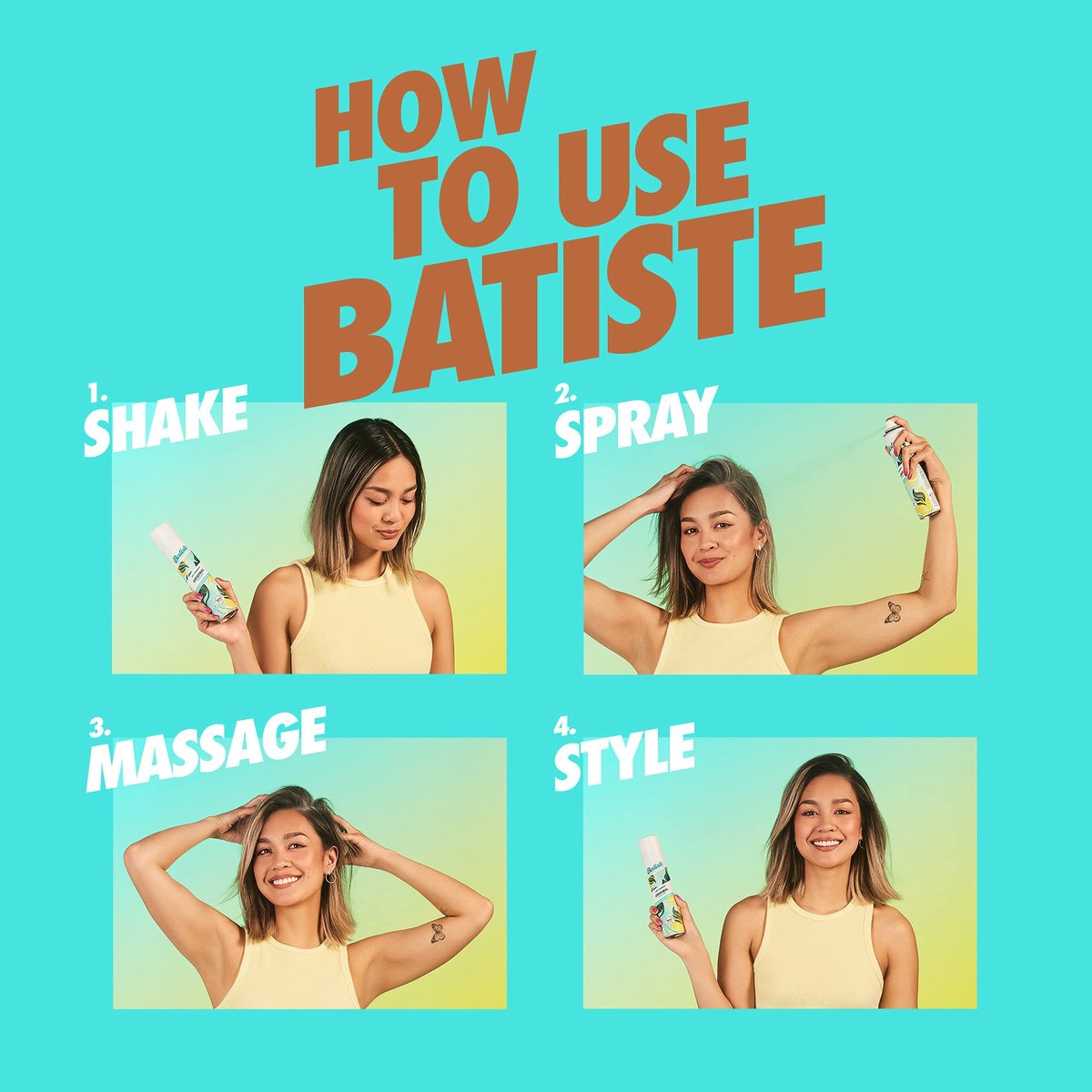 Batiste Dry Shampoo for Dark Hair - Refresh & Absorb Oil, Waterless Shampoo for Texture & Body, 6.35 oz - görsel 7