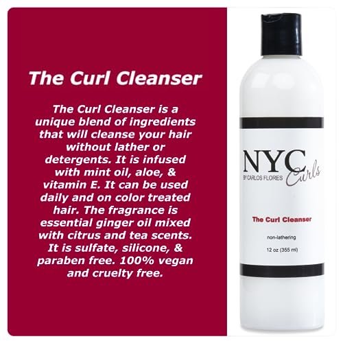 NYC Curls The Curl Cleanser - Sulfate Free Shampoo Alternative for Curly, Coily & Wavy Hair - Zero Lather & Color Safe - Vegan, 12 Fl Oz Avelisse