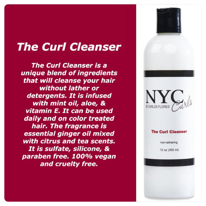 NYC Curls The Curl Cleanser - Sulfate Free Shampoo Alternative for Curly, Coily & Wavy Hair - Zero Lather & Color Safe - Vegan, 12 Fl Oz Avelisse