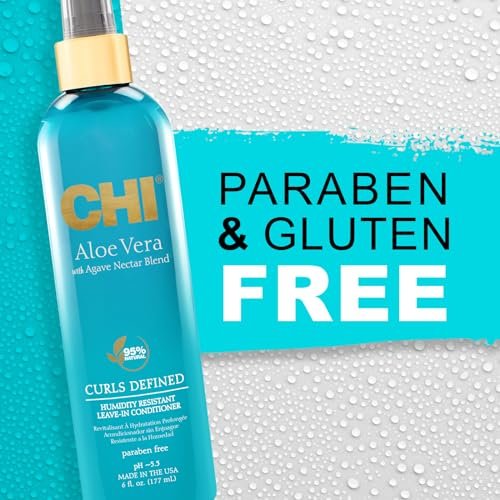 CHI Aloe Vera Humidity Resistant Leave-In Conditioner - Defined, Smooth & Frizz-Free Curls - Sulfate, Paraben & Cruelty-Free - 6 oz Avelisse