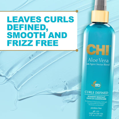 CHI Aloe Vera Humidity Resistant Leave-In Conditioner - Defined, Smooth & Frizz-Free Curls - Sulfate, Paraben & Cruelty-Free - 6 oz Avelisse