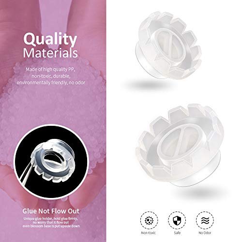 Teenitor 200 Pack Eyelash Extension Volume Lashes Fan Blossom Cups, Glue Holder and Lash Organizer Supplies Tools - görsel 8