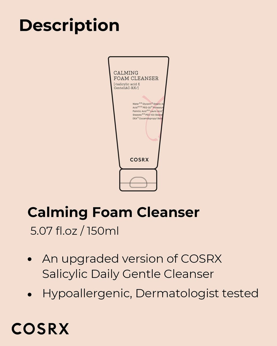 COSRX AC Collection Calming Foam Cleanser - Salicylic Acid Acne Face Wash, 150ml / 5.07 fl.oz, Paraben Free, Animal Testing Free, Korean Skin Care - görsel 9