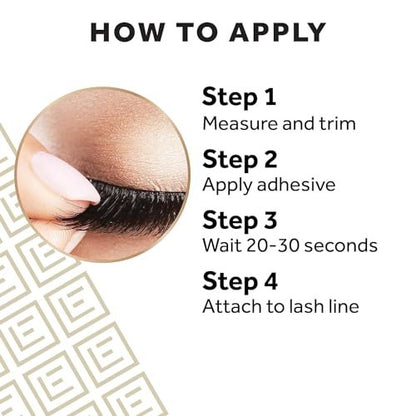 Eylure Luxe Silk Marquise False Lashes – 3 Pairs with Adhesive Included | Faux Mink, Black Avelisse
